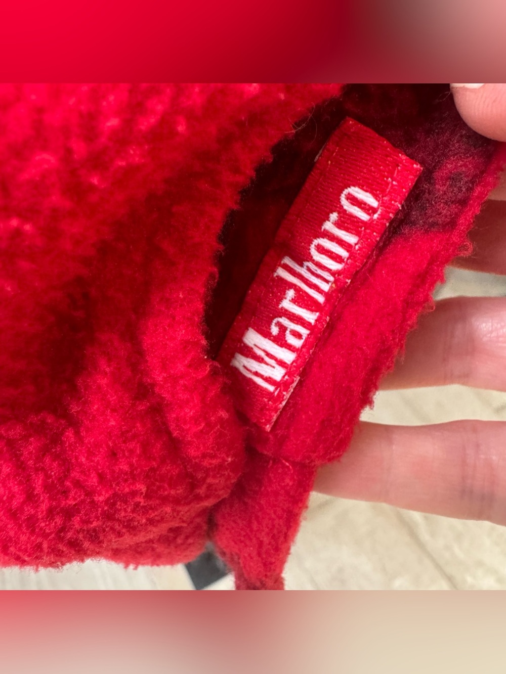 Vintage Marlboro Red Half-Zip Fleece with Buffalo Plaid Size XXL - Picture 5 of 6